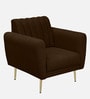 Fidel Velvet 1 Seater Sofa in Brown Colour