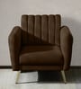 Fidel Velvet 1 Seater Sofa in Brown Colour