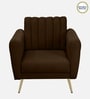 Fidel Velvet 1 Seater Sofa in Brown Colour