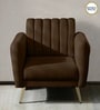 Fidel Velvet 1 Seater Sofa in Brown Colour