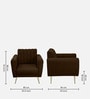 Fidel Velvet 1 Seater Sofa in Brown Colour