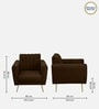 Fidel Velvet 1 Seater Sofa in Brown Colour