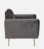 Fidel Velvet 1 Seater Sofa In Fossil Grey Colour