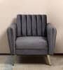 Fidel Velvet 1 Seater Sofa In Fossil Grey Colour