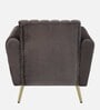 Fidel Velvet 1 Seater Sofa In Fossil Grey Colour