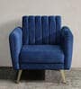 Fidel Velvet 1 Seater Sofa In Royal Blue Colour
