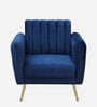 Fidel Velvet 1 Seater Sofa In Royal Blue Colour
