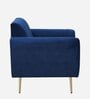 Fidel Velvet 1 Seater Sofa In Royal Blue Colour