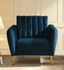 Fidel Velvet 1 Seater Sofa In Teal Blue Colour
