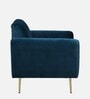 Fidel Velvet 1 Seater Sofa In Teal Blue Colour