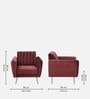 Fidel Velvet 1 Seater Sofa In Wine Red Colour