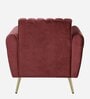 Fidel Velvet 1 Seater Sofa In Wine Red Colour
