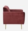 Fidel Velvet 1 Seater Sofa In Wine Red Colour