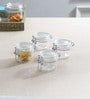 Fido Cylindrical 125 ml Transparent Glass (Set of 4) Jars and Containers