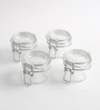 Fido Cylindrical 125 ml Transparent Glass (Set of 4) Jars and Containers