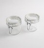 Fido Cylindrical 350ml Transparent Glass (Set of 2) Jars and Containers