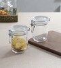 Fido Cylindrical 500ml Transparent Glass (Set of 2) Jars and Containers