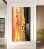 Fiery Essence Glass Finish Vertical Wall Art