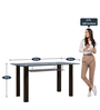 Fiesta 6 Seater Dining Table in Brown Finish with Glass Top
