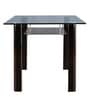 Fiesta 6 Seater Dining Table in Brown Finish with Glass Top
