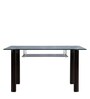 Fiesta 6 Seater Dining Table in Brown Finish with Glass Top