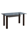 Fiesta 6 Seater Dining Table in Brown Finish with Glass Top