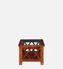 Lagos Sheesham Wood Coffee Table in Scratch Resistant Honey Oak Finish With Glass Top