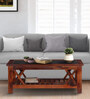 Lagos Sheesham Wood Coffee Table in Scratch Resistant Honey Oak Finish With Glass Top