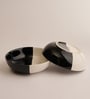 (Set Of 2) Fifty Fifty Stoneware Snack Bowl (Black & White)