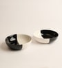 (Set Of 2) Fifty Fifty Stoneware Snack Bowl (Black & White)