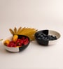 (Set Of 2) Fifty Fifty Stoneware Snack Bowl (Black & White)