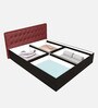 Fiji Queen Size Bed In Walnut Finish With Box Storage