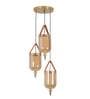 Filo Metal & Glass 3-Light Cascade Ceiling Pendant (Brass)