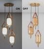 Filo Metal & Glass 3-Light Cascade Ceiling Pendant (Brass)