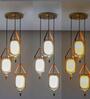 Filo Metal & Glass 3-Light Cascade Ceiling Pendant (Brass)