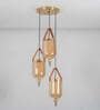 Filo Metal & Glass 3-Light Cascade Ceiling Pendant (Brass)