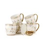 White Fine Ceramic Alton Ebony Tea Cup Set Of 6