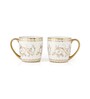 White Fine Ceramic Alton Ebony Tea Cup Set Of 6