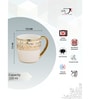 White Fine Ceramic Alton Ebony Tea Cup Set Of 6
