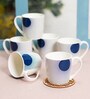 Blue Fine Ceramic Alton Hilton Blue Tea Cup Set Of 6