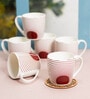 Red Fine Ceramic Alton Hilton Red Tea Cup Set Of 6