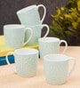 Green Fine Ceramic Alton Vanilla Tea Cup Set Of 6