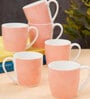 Pink Fine Ceramic Alton Vanilla Tea Cup Set Of 6