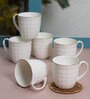 White Fine Ceramic Ario Kohinoor Tea Cup Set Of 6