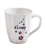 White Fine Ceramic Bingo Procelain Be Happy Milk Mug 1 Piece -430 ml