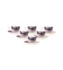 Purple Fine Ceramic Cream Lava Cup & Saucer Set Of 12- 170 ml