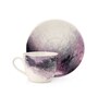 Purple Fine Ceramic Cream Lava Cup & Saucer Set Of 12- 170 ml