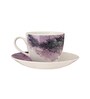 Purple Fine Ceramic Cream Lava Cup & Saucer Set Of 12- 170 ml
