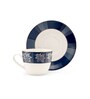 Blue Fine Ceramic Cream Royal Cup & Saucer Set Of 12