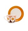 Multicolour Fine Ceramic Cream Super Cup & Saucer Set Of 12